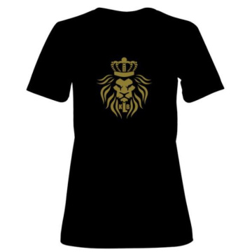 T-shirt F imprimé "KLB" doré sur noir